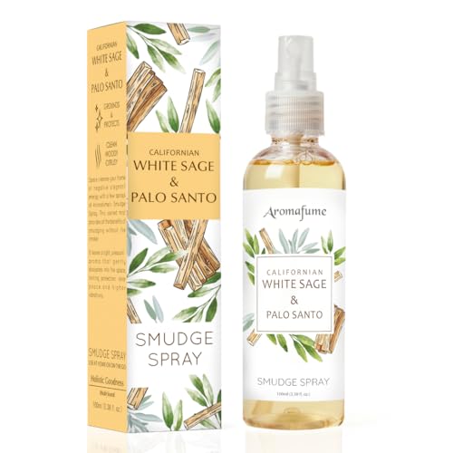 Aromafume White Sage & Palo Santo Smudge Spray 100ml/3.3 oz | Sage Spray for Cleansing Negative Energy & Protection | Non-Toxic | Room Spray for Spiritual Cleansing, Smokeless Sage Smudging - Image 1