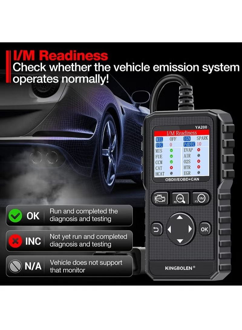 kingbolen جهاز فحص المحرك KINGBOLEN YA200 OBD2، قارئ أكواد OBD2 للسيارة - Image 3
