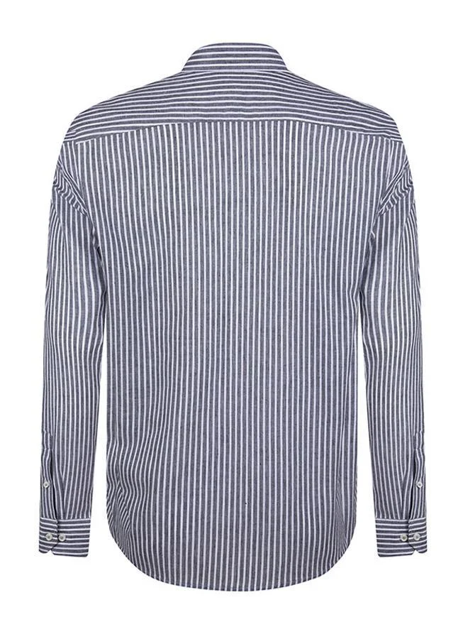 JIMMY SANDERS Linen Blend Cotton Shirt