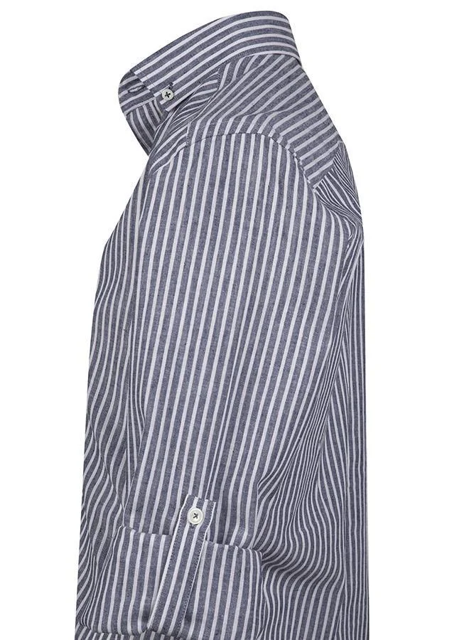 JIMMY SANDERS Linen Blend Cotton Shirt