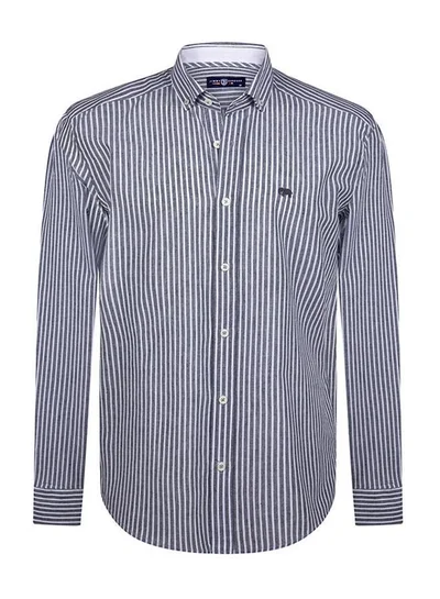 JIMMY SANDERS Linen Blend Cotton Shirt