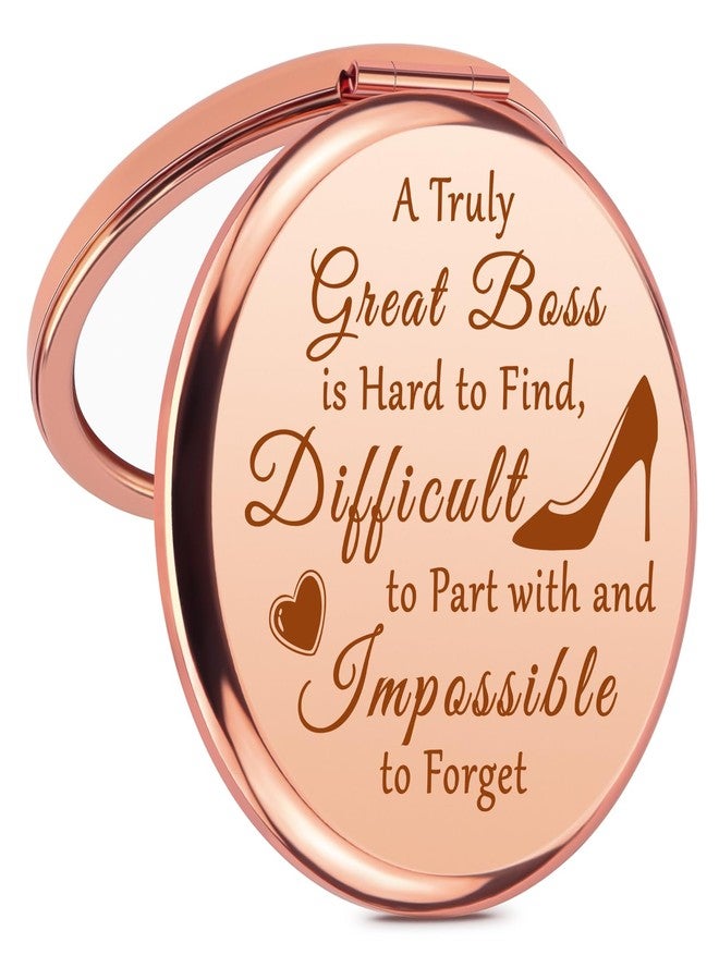 Mikela Boss Appreciation Gifts for Women Makeup Mirror Thank You Gifts for Boss Lady Leader Manager Coworker Leaving Gift Compact Pocket Mirror Birthday Retirement Boss's Day Gift for Leader Coach Director - Image 1