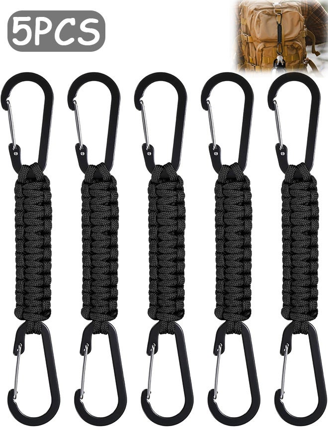 Quantum 5 PCS Braided Paracord Keychain, Heavy Duty Tactical Lanyard Clip, Quick Release Key Clip for Camping Hiking - Image 1