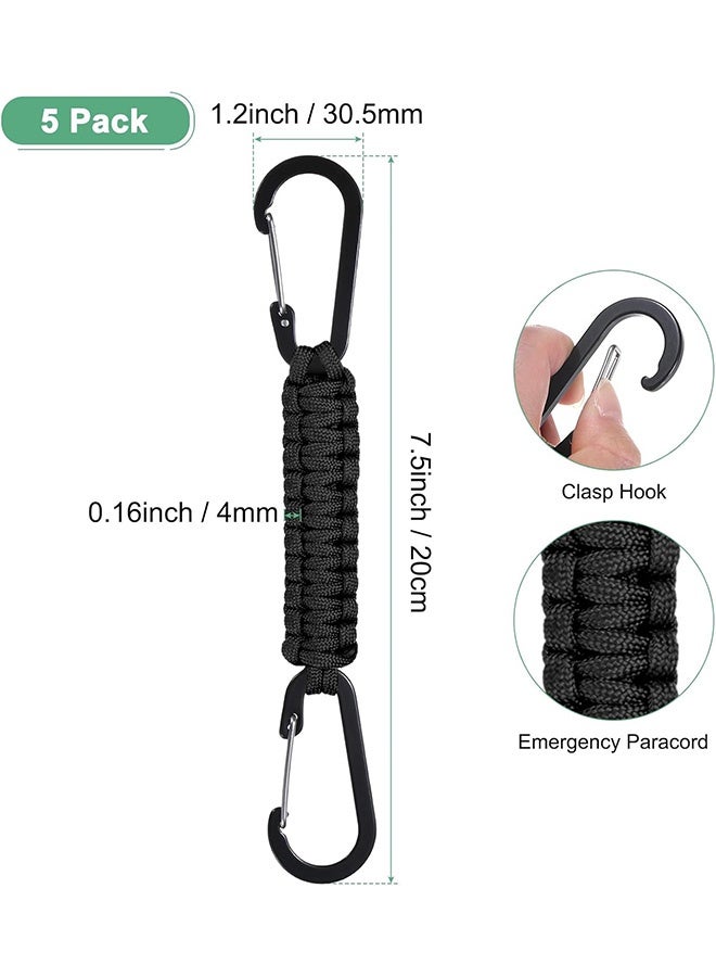 Quantum 5 PCS Braided Paracord Keychain, Heavy Duty Tactical Lanyard Clip, Quick Release Key Clip for Camping Hiking - Image 2