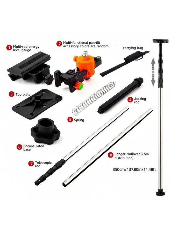 Heavy Duty Telescopic Laser Level Rod 350 cm Adjustable Top Plate Non Slip Foot Pedal - Image 4
