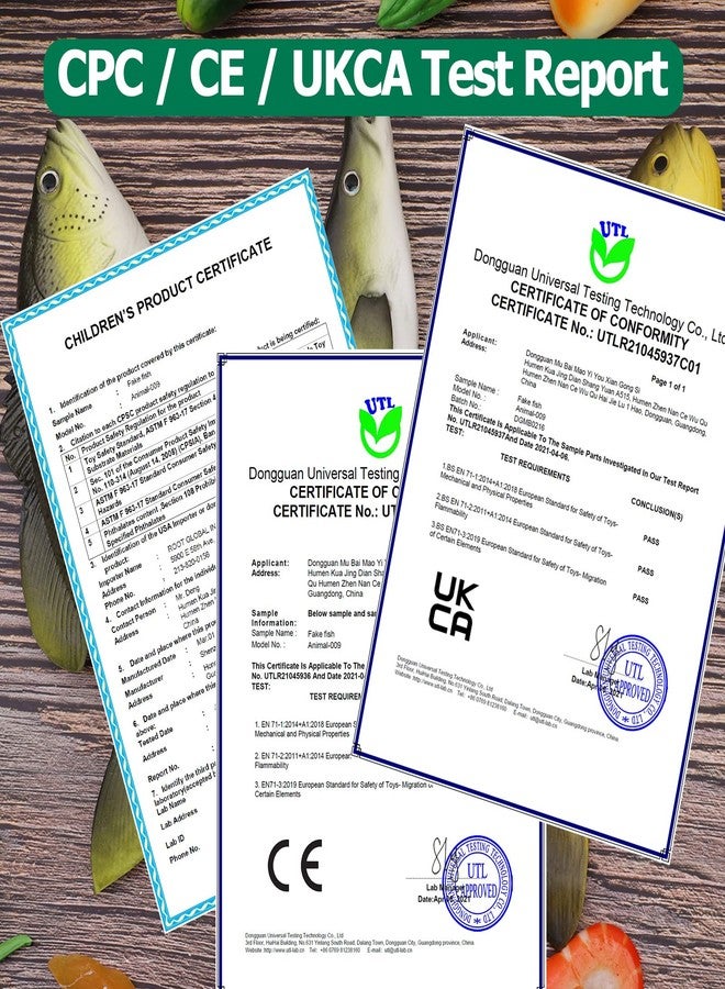 Gresorth 3 PCS Artificial Fish Model Fake Sea Creatures Decoration Lifelike Simulation Food Toy Model Realistic Striped Bass Ornament Home Kitchen Garden Hanging Display Photography Prop - Image 4