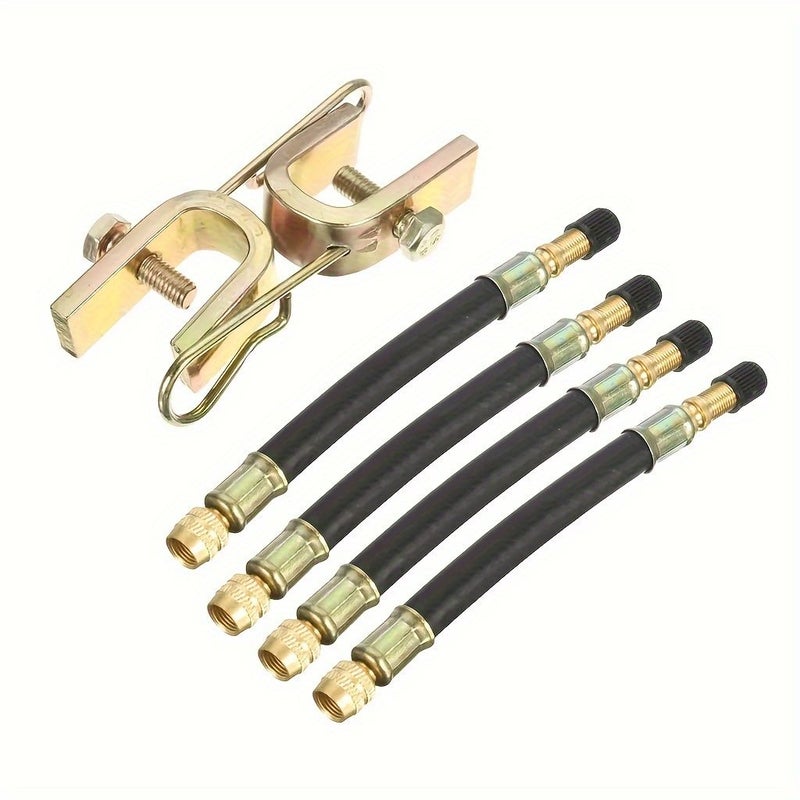 6pcs Tire Valve Extension 140mm With 2 Clamps For Dual Wheel Truck Bus Transit - Image 1