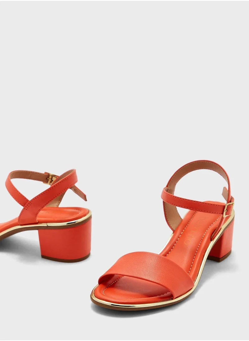Beira Rio Ankle Strap Mid Heel Sandals