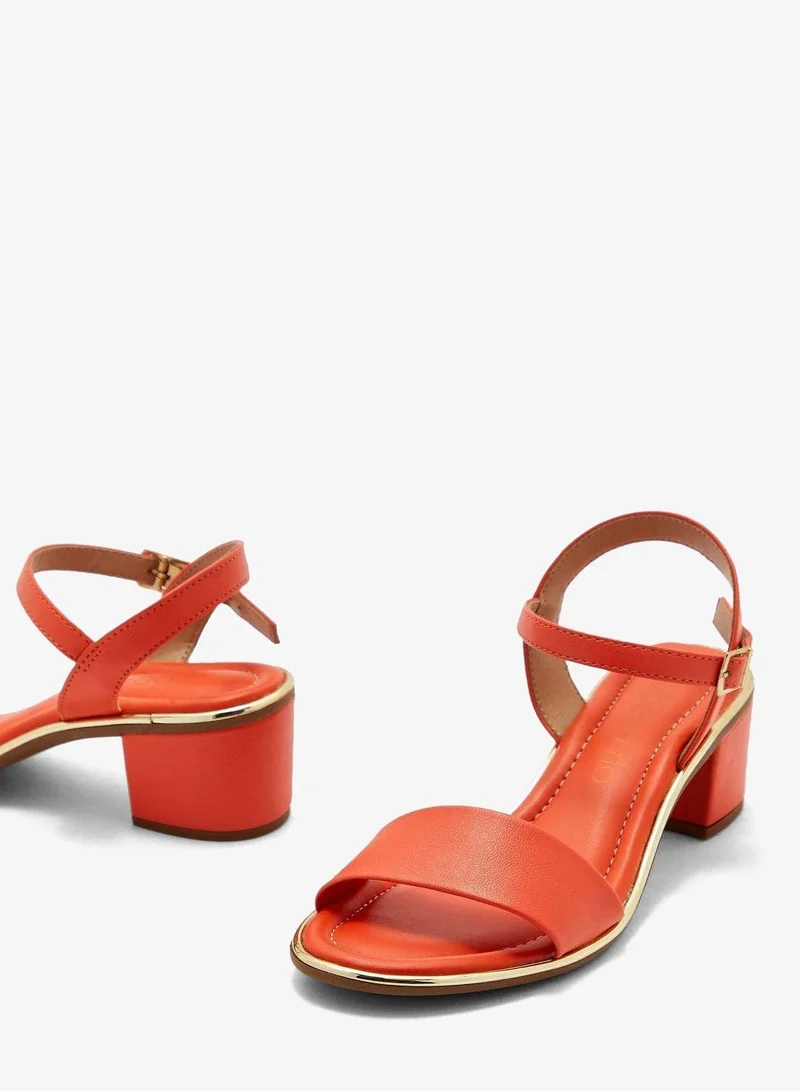 Beira Rio Orange Block Heel Sandals for Women – Stylish Ladies Heels Sandals for Everyday Wear for Women | Best Price UAE