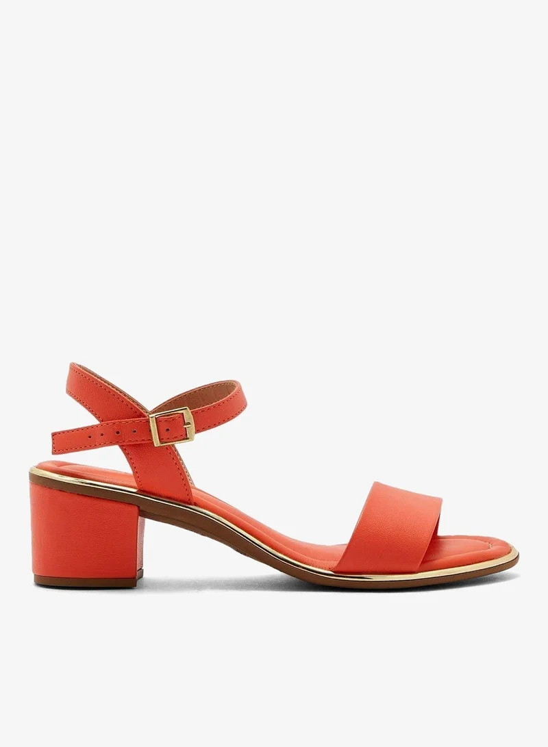 Beira Rio Orange Block Heel Sandals for Women – Stylish Ladies Heels Sandals for Everyday Wear for Women | Best Price UAE