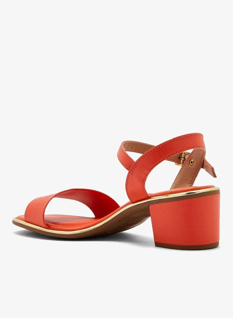 Beira Rio Orange Block Heel Sandals for Women – Stylish Ladies Heels Sandals for Everyday Wear for Women | Best Price UAE