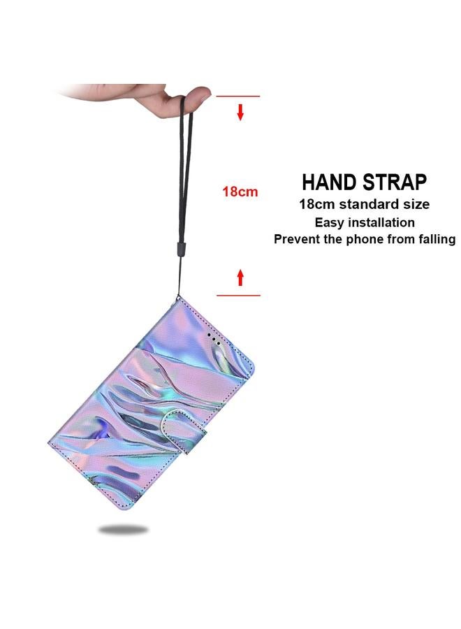 زبون جراب لهاتف iPhone 11 Pro Max، جراب جلدي من البولي يوريثان قابل للطي أفقيًا بتصميم متقاطع ملون مع حامل وفتحات للبطاقات ومحفظة وحبل - Image 5