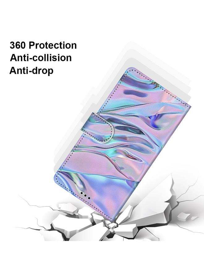 زبون جراب لهاتف iPhone 11 Pro Max، جراب جلدي من البولي يوريثان قابل للطي أفقيًا بتصميم متقاطع ملون مع حامل وفتحات للبطاقات ومحفظة وحبل - Image 4