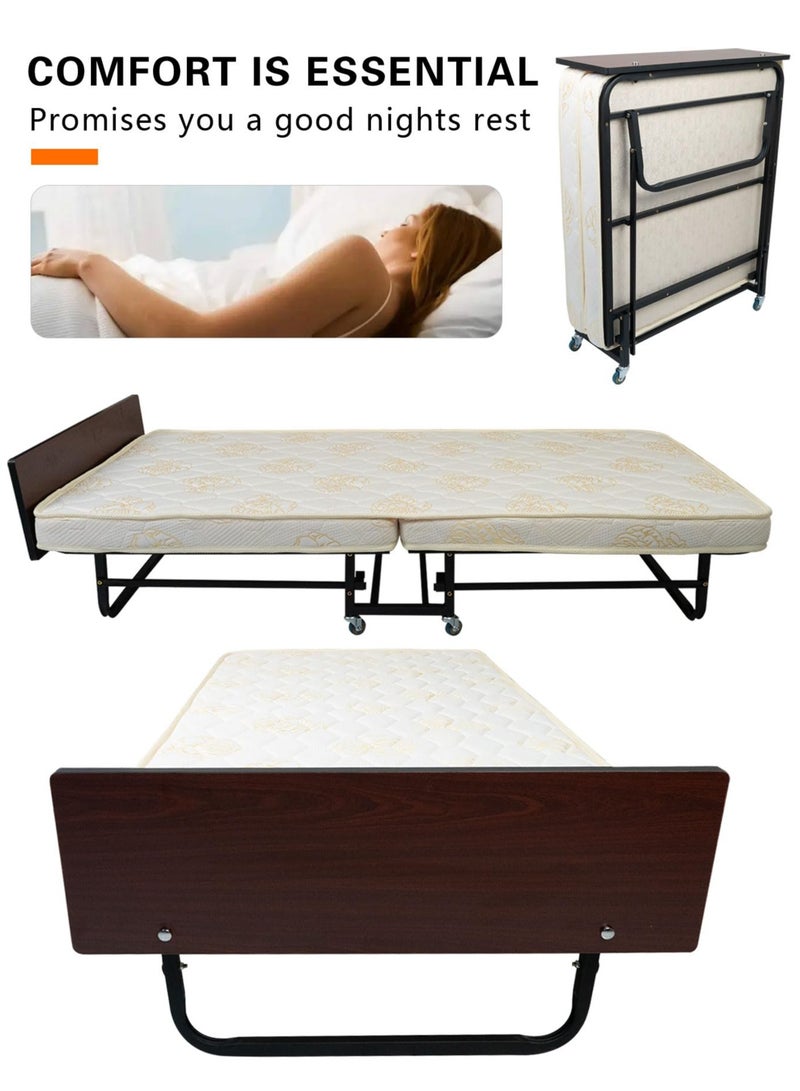 Meishida Folding Bed for Adults Portable Guest Bed, Foldable Bed with Memory Foam Mattress - Image 4