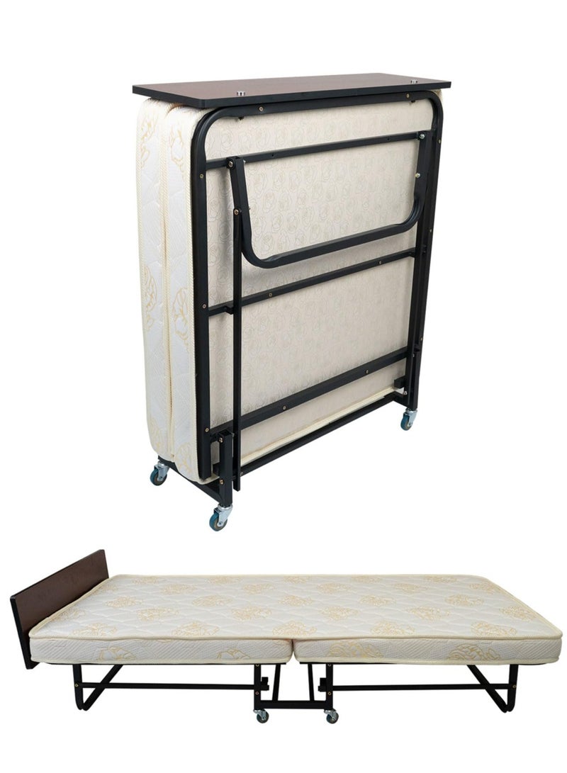 Meishida Folding Bed for Adults Portable Guest Bed, Foldable Bed with Memory Foam Mattress - Image 1