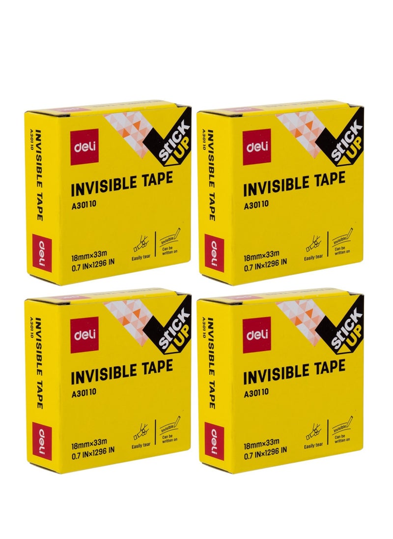 Deli 4-Piece Invisble Magic Tape 18mm Width  - Image 1