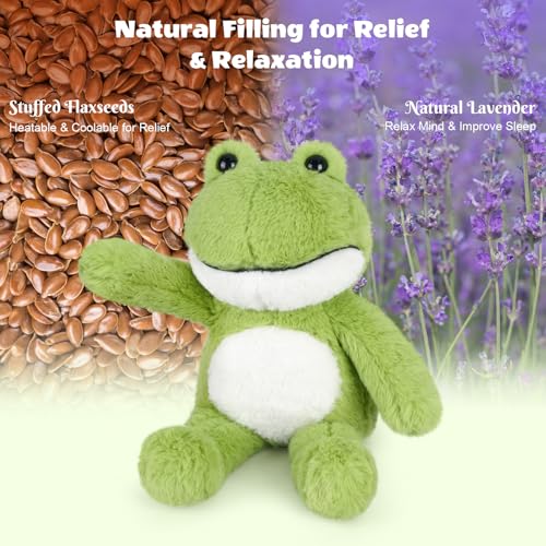 SuzziPals Heatable Coolable Frog Stuffed Animal Microwave Heating Pad Plushies for Soothing Relaxation Stuffed Frog Plush Toys for Stress Relief Cute Frogs for Kids Adults - Image 5