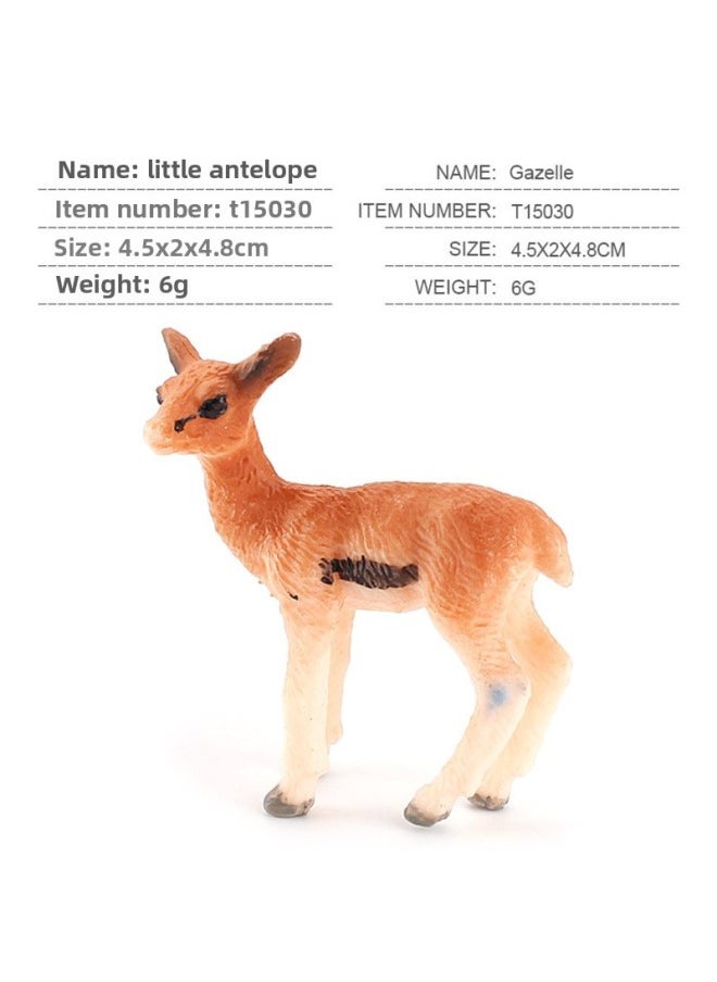 null - Simulation Mini Wildlife Model Children's Cognitive Sitting Badger Squirrel Monkey Gibbon Wombat Ornaments-Color:T15030 Small Antelope 6g - Image 1