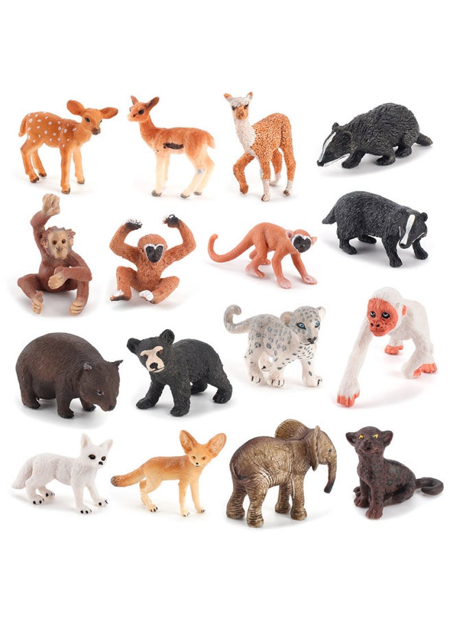 null - Simulation Mini Wildlife Model Children's Cognitive Sitting Badger Squirrel Monkey Gibbon Wombat Ornaments-Color:T15030 Small Antelope 6g - Image 1
