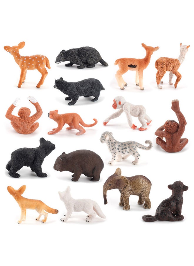 null - Simulation Mini Wildlife Model Children's Cognitive Sitting Badger Squirrel Monkey Gibbon Wombat Ornaments-Color:T15030 Small Antelope 6g - Image 1