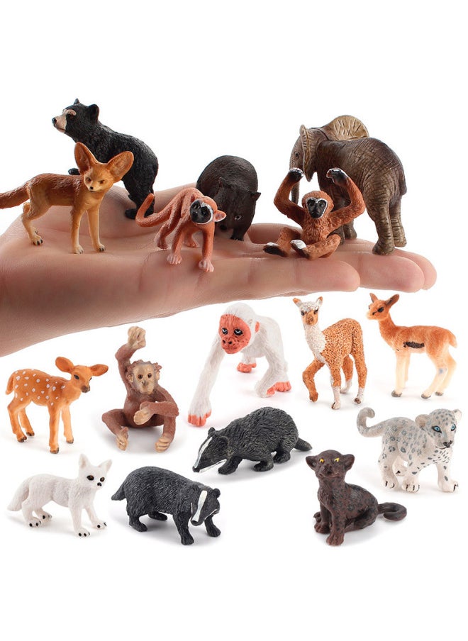 null - Simulation Mini Wildlife Model Children's Cognitive Sitting Badger Squirrel Monkey Gibbon Wombat Ornaments-Color:T15030 Small Antelope 6g - Image 1