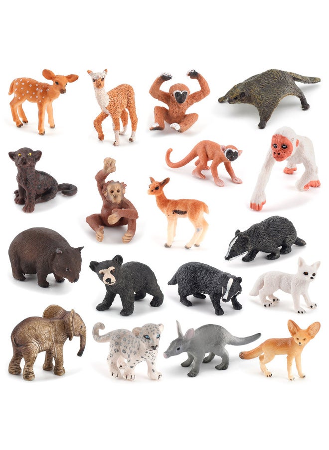 null - Simulation Mini Wildlife Model Children's Cognitive Sitting Badger Squirrel Monkey Gibbon Wombat Ornaments-Color:T15030 Small Antelope 6g - Image 1