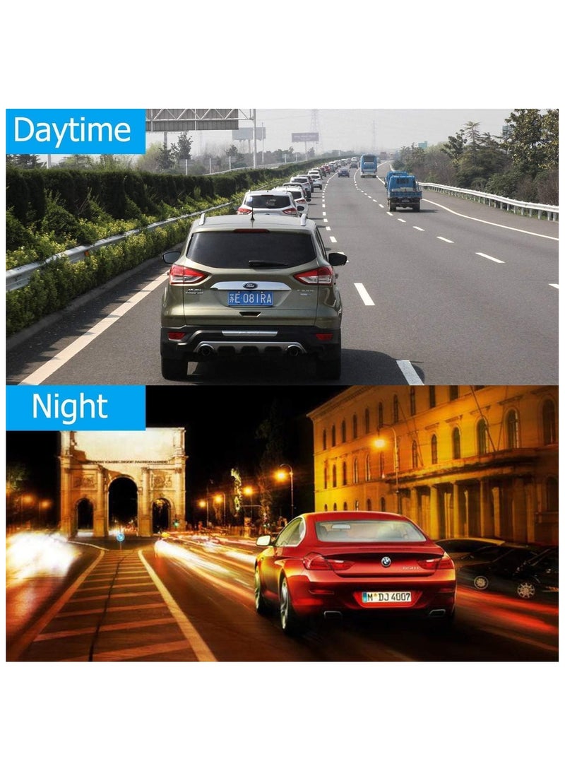 كاميرا مرآة الرؤية الخلفية: كاميرا لوحة القيادة 2K مرآة أمامية وخلفية مع شاشة تعمل باللمس بالكامل مقاس 9.66 بوصة، وكاميرا احتياطية مقاومة للماء، ومساعدة وقوف السيارات، وتسجيل عالي الدقة 1080 بكسل للقيادة الآمنة - Image 4