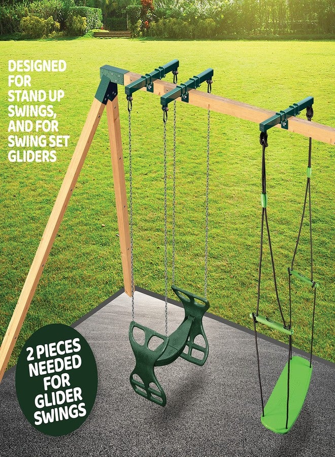 Swurfer Swing Set Conversion Bracket - No Tree, No Problem, Convert Your Swingset into a Swurfset, Heavy Duty Adjustable Horse Glider Attachment Bracket for Kids Ages 12 and Up, Up to 150lbs (Green) - Image 2