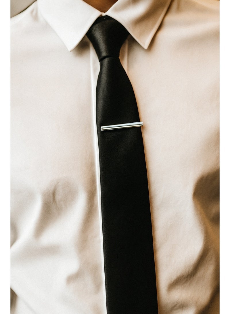 4 Piece Tie Clip Set for Men Formal Slim Metal Bar Holder with Gift Box - Image 2