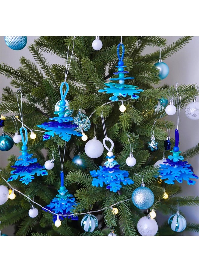 Winlyn 24 Sets Christmas Craft Kits Winter Crafts Diy 3D Snowflake Tree Ornaments Decorations Art Sets Foam Snowflake Christmas Arts And Crafts For Kids Holiday Classroom Art Activities Party Favors - Image 2