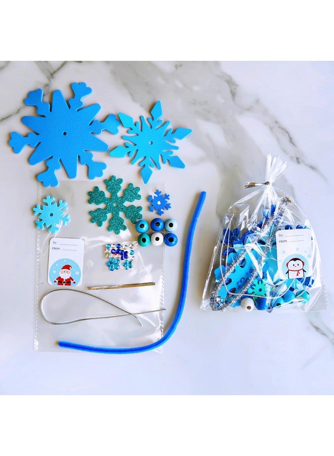 Winlyn 24 Sets Christmas Craft Kits Winter Crafts Diy 3D Snowflake Tree Ornaments Decorations Art Sets Foam Snowflake Christmas Arts And Crafts For Kids Holiday Classroom Art Activities Party Favors - Image 4