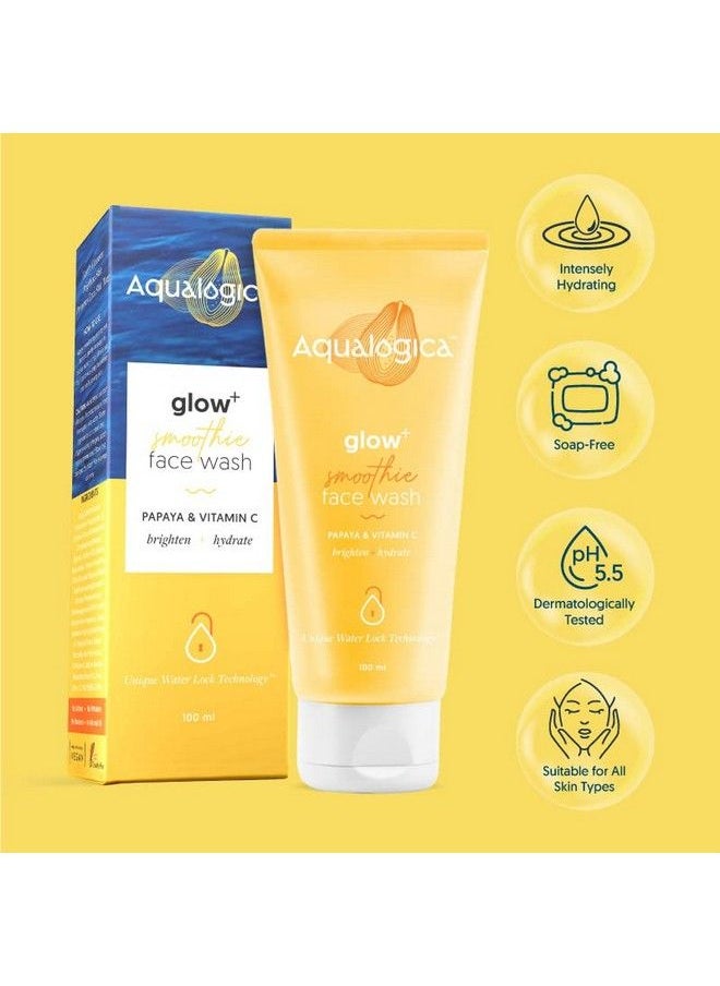 Aqualogica - Glow+ Smoothie Face Wash For Deep Cleansing & Skin Brightening With Vitamin C & Papaya 100 G - Image 1