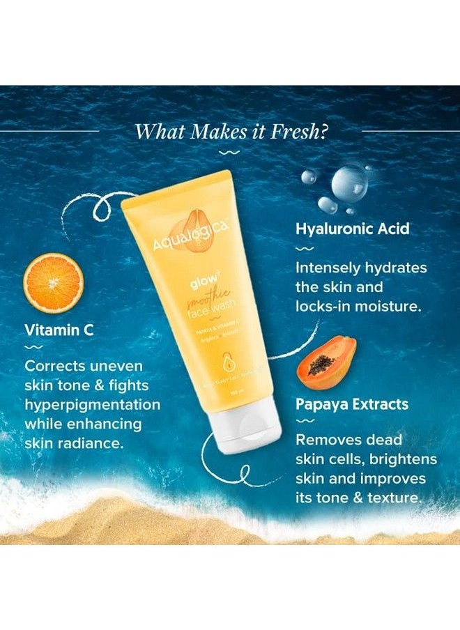 Aqualogica - Glow+ Smoothie Face Wash For Deep Cleansing & Skin Brightening With Vitamin C & Papaya 100 G - Image 1