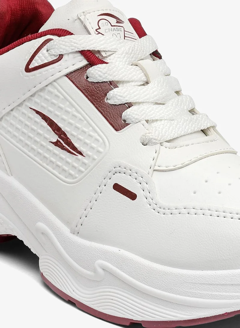 Asian  Lightweight Offwhite and Maroon Sneakers for Women and Girls for Women | Best Price UAE