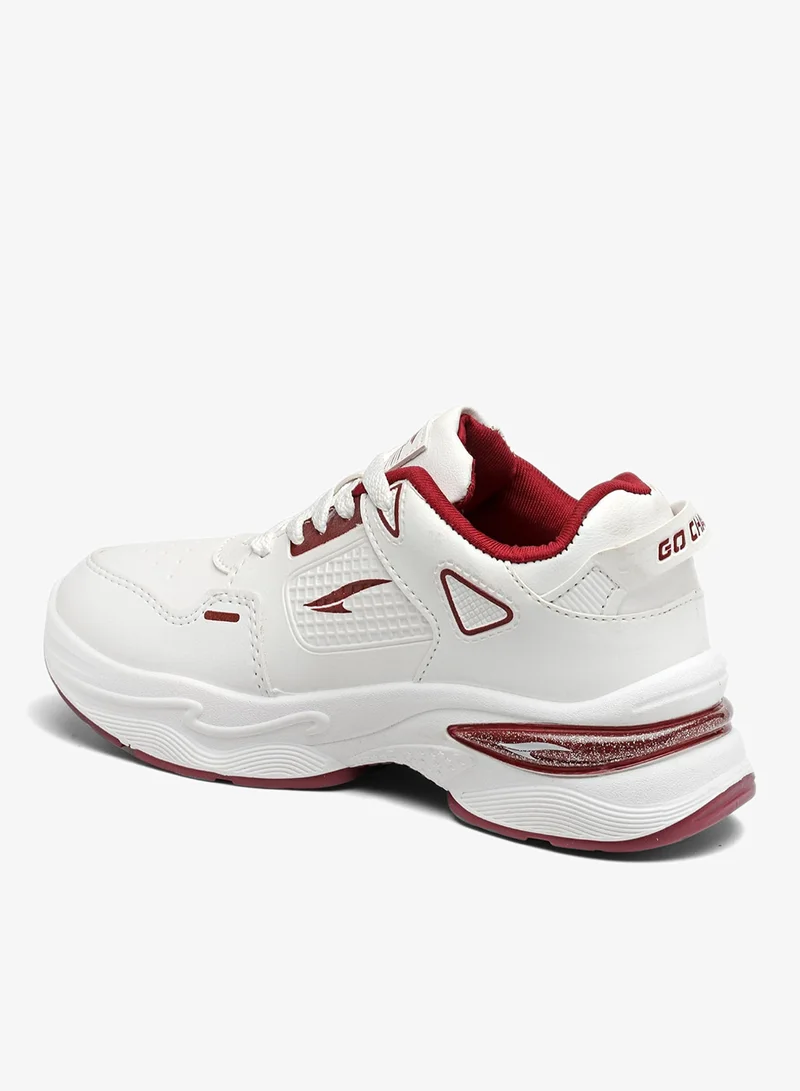 Asian  Lightweight Offwhite and Maroon Sneakers for Women and Girls for Women | Best Price UAE
