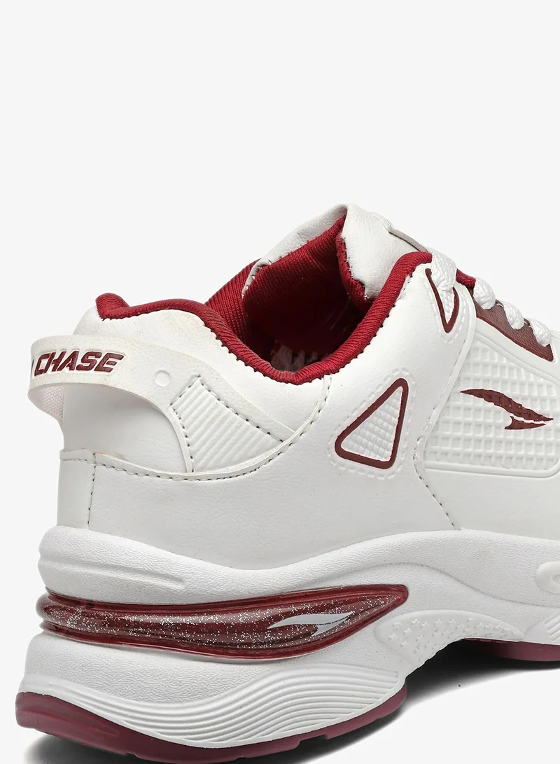 Asian  Lightweight Offwhite and Maroon Sneakers for Women and Girls for Women | Best Price UAE