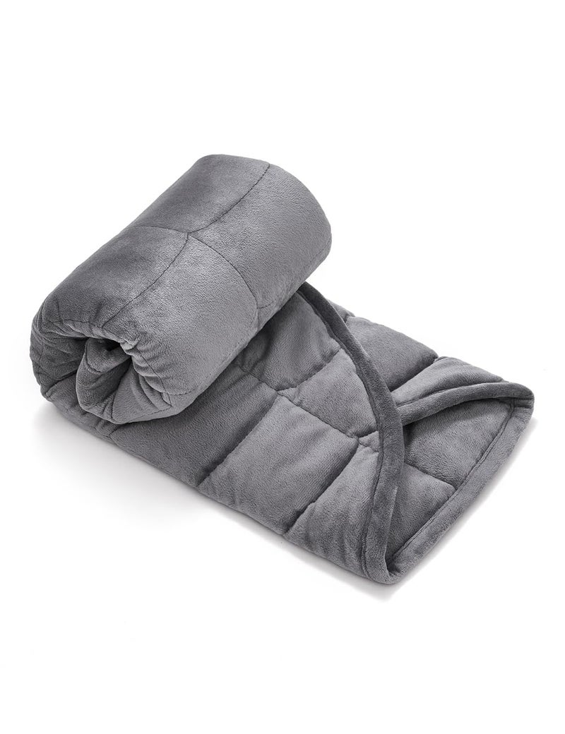 TONGDADA Weighted Lap Blanket 7lbs for Adult,Perfect for Relaxation, Lounging, Napping, Sleeping & Travel,Luxury Minky Weighted Body Blanket,Weighted Throw Blanket-Dark Grey Minky, 29" x 24" - Image 2