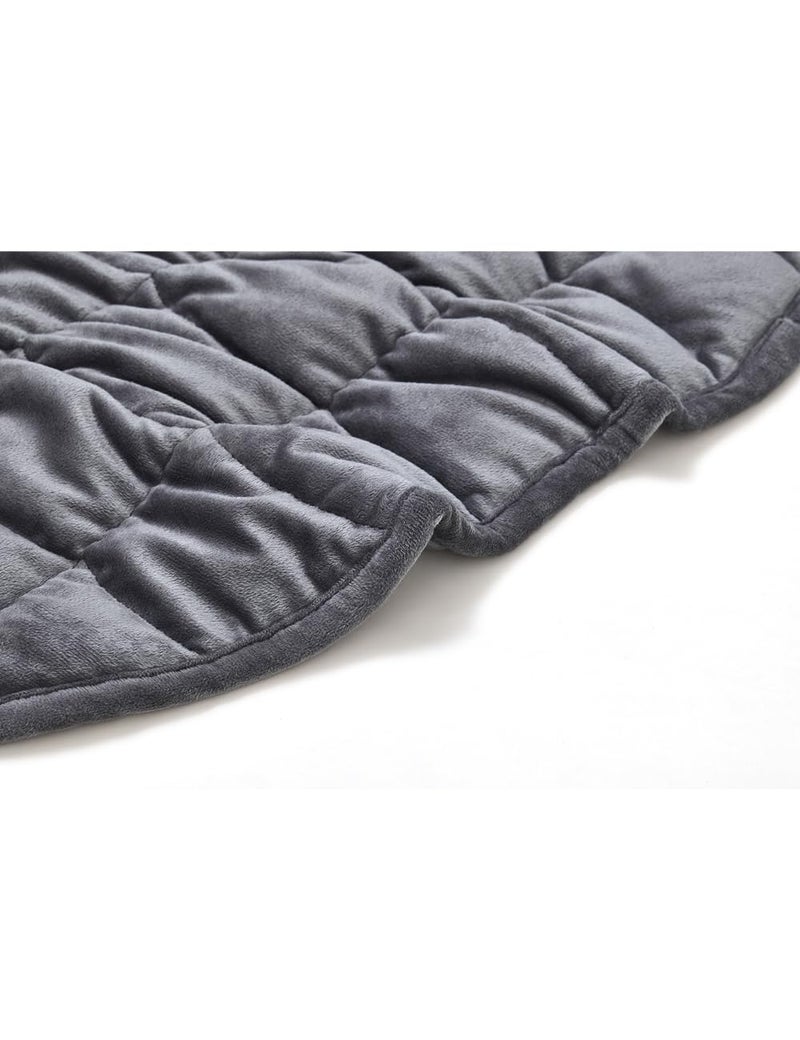 TONGDADA Weighted Lap Blanket 7lbs for Adult,Perfect for Relaxation, Lounging, Napping, Sleeping & Travel,Luxury Minky Weighted Body Blanket,Weighted Throw Blanket-Dark Grey Minky, 29" x 24" - Image 4