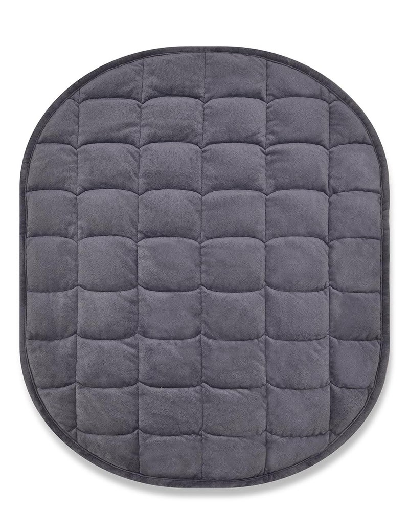 TONGDADA Weighted Lap Blanket 7lbs for Adult,Perfect for Relaxation, Lounging, Napping, Sleeping & Travel,Luxury Minky Weighted Body Blanket,Weighted Throw Blanket-Dark Grey Minky, 29" x 24" - Image 1