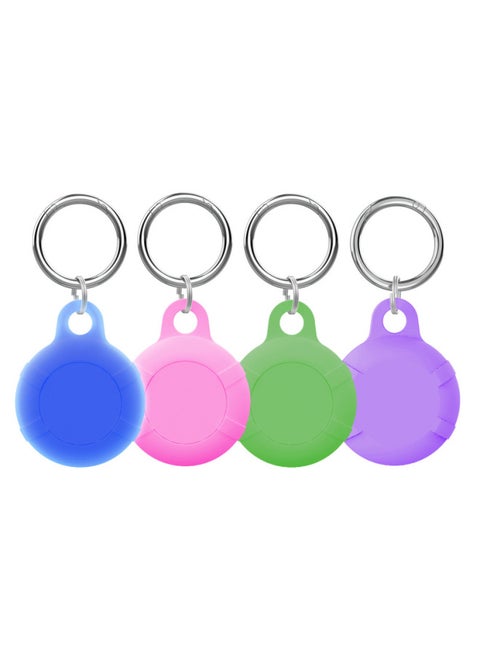 Suitable For Apple Airtag Protective Case Outdoor Waterproof For Apple Tracker Protective Case-Color:Luminous Blue + Pink + Matcha Green + Light Purple + OPP Bag-Applicable Model:Applicable To For Apple Airtag