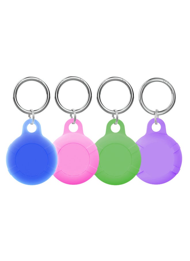 Generic - Suitable For Apple Airtag Protective Case Outdoor Waterproof For Apple Tracker Protective Case-Color:Luminous Blue + Pink + Matcha Green + Light Purple + OPP Bag-Applicable Model:Applicable To For Apple Airtag - Image 1