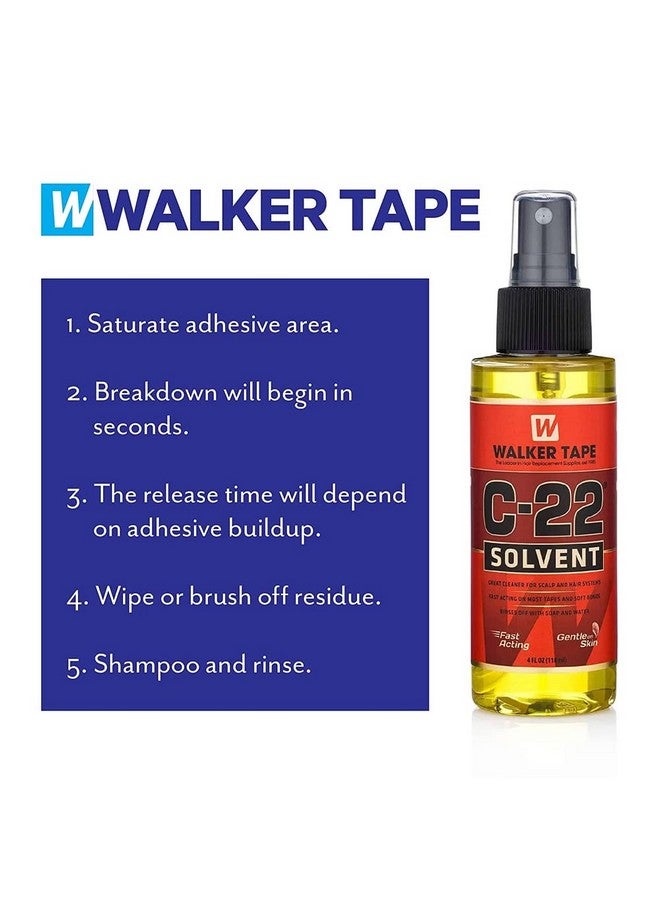 C-22 adhesive solvent by Walker Tape C22 Solvent 4 Oz Spray For Lace Wigs & Toupees