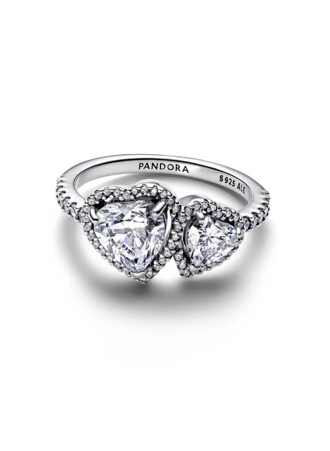 PANDORA Sparkling Halo Hearts Ring