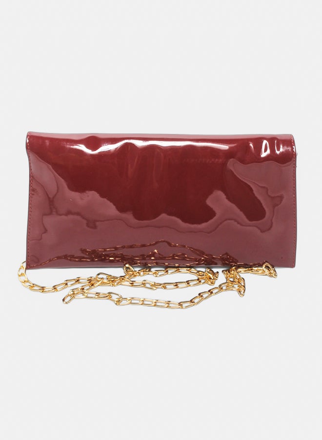 Glitter Women Bag with Cross Hand - Burgundy - Image 3