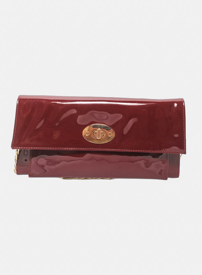 Glitter Women Bag with Cross Hand - Burgundy - Image 1
