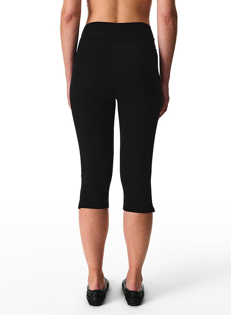 Penti Women's Cotton Sports Twisted Waist Capri Legging - Black - Image 3
