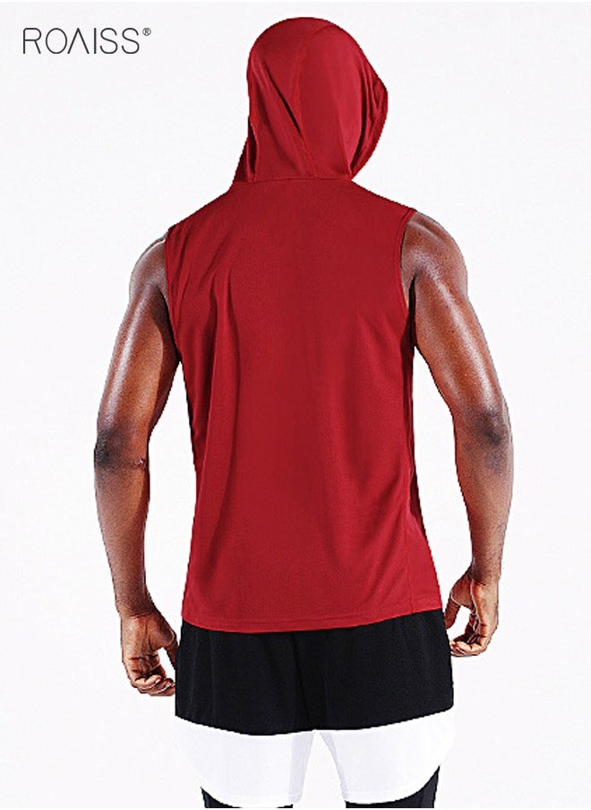 roaiss - Men's Workout Tank Tops Sleeveless Running Shirts with Hoodie - Image 1