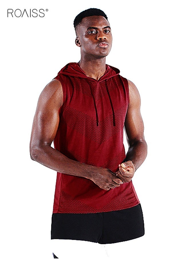 roaiss - Men's Workout Tank Tops Sleeveless Running Shirts with Hoodie - Image 1