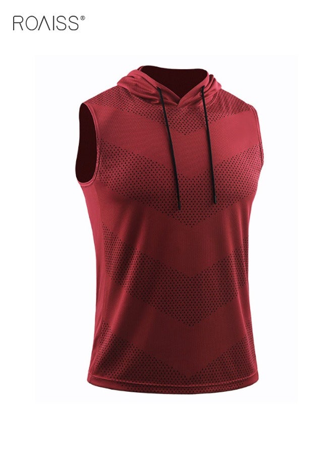 roaiss - Men's Workout Tank Tops Sleeveless Running Shirts with Hoodie - Image 1