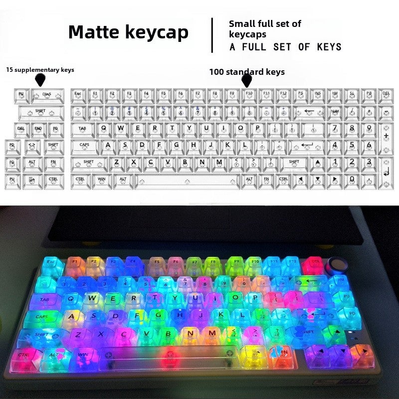 Matte Transparent Crystal Keycaps White fog surface keycap [OEM height]] 